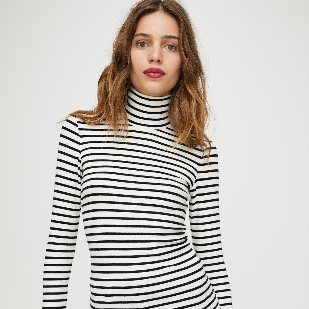 Aritzia Wilfred Striped Only Turtleneck